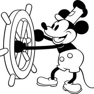 300x300 Disney Mickey Mouse Steamboat Willie Vinyl Decal