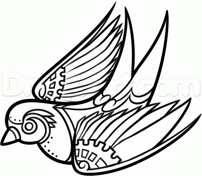 667x580 Tattoo Ideas Steampunk Bird, Steampunk Drawing