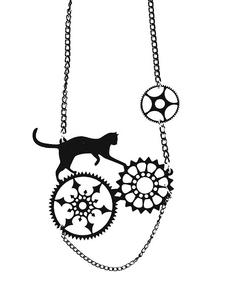 225x300 Steampunk Me Up Blackcat Necklace Blackcat Whitecat Style