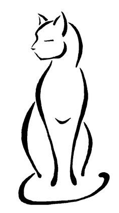 236x423 Cat Outlines Lines Tattoo Repinned