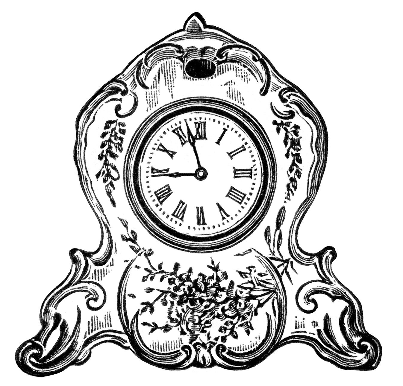 1346x1290 Clock Lineart Steam Punk For Free Download