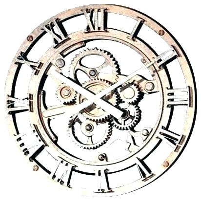 412x413 Moving Gear Square Wall Clock