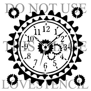 300x300 Steampunk Clock Stencil Craft,fabric,glass,furniture,wall Art Up