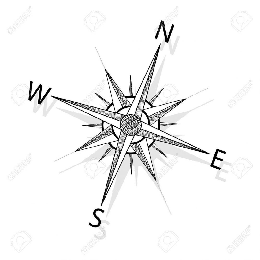 1084x1084 Compass Rose Drawing Free Cool Line Autocad Images And Easy