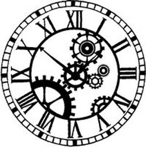 300x302 Silhouette Images Clock Drawings, Steampunk