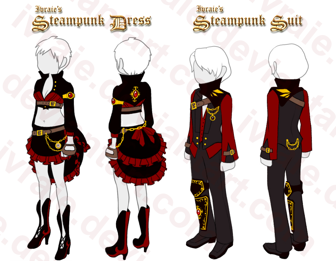 1160x900 Steampunk Outfit Drawings Ivraie's Steampunk Set