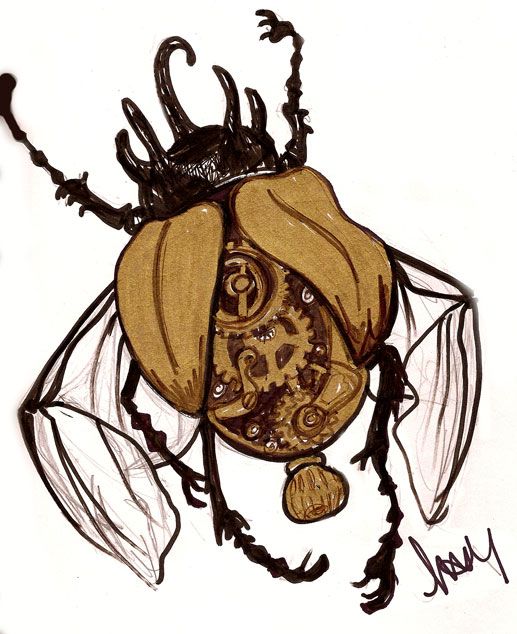 517x634 Steampunk Beetle Drawing