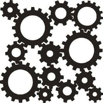 353x353 steampunk cogs and gears silhouette calendar tempelates