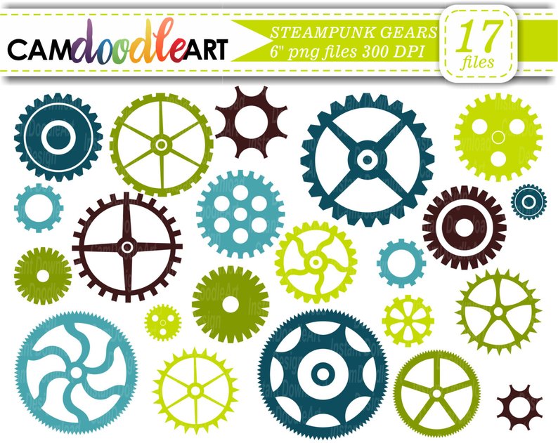 794x631 Steampunk Gears Clipart Collectioncogs Clipartblue And Light Etsy