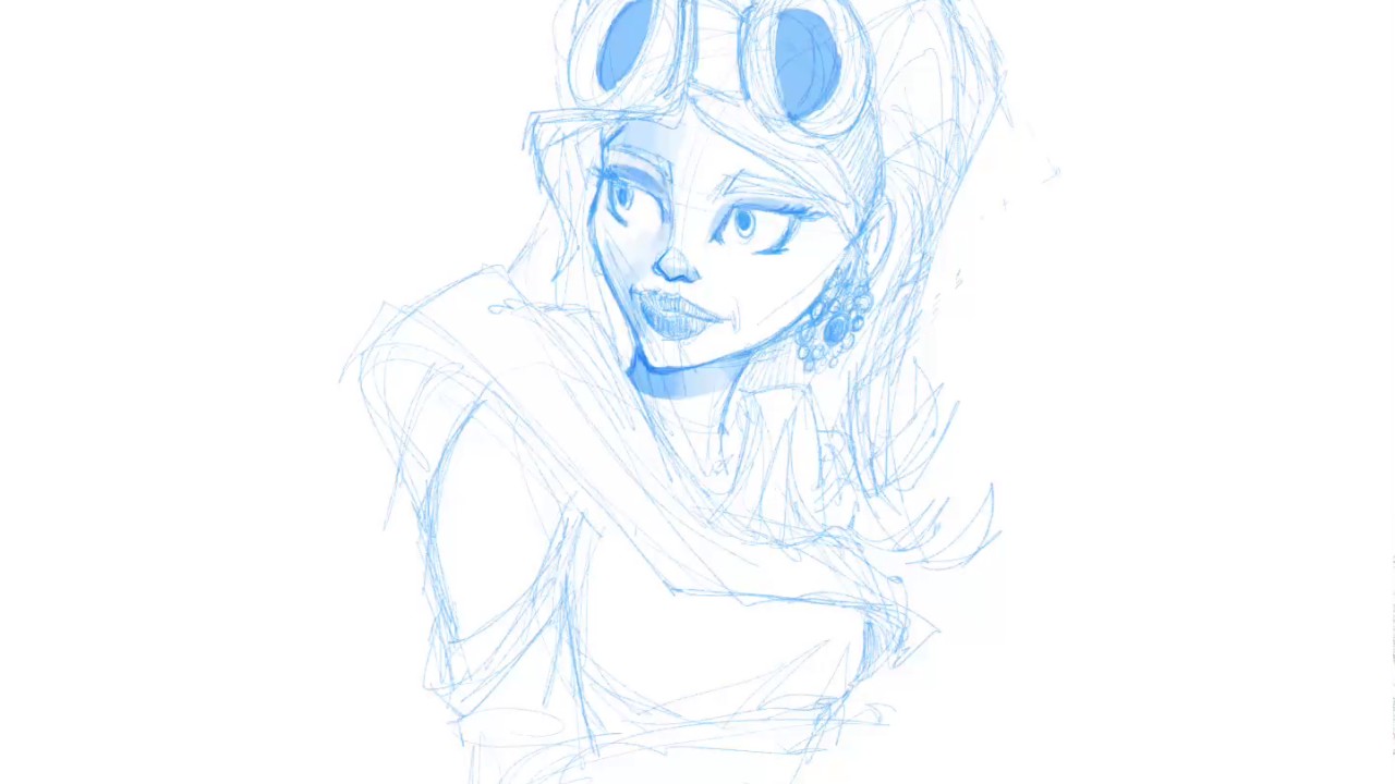 1280x720 Steampunk Girl Sketch