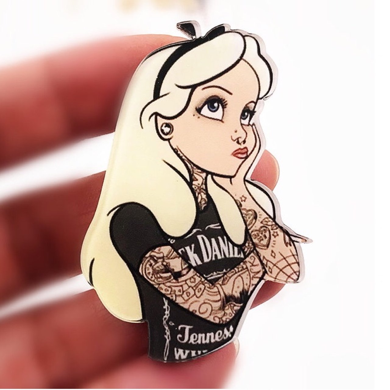 1280x1280 Steampunk Tough Princess Badge Tattooed Alice In Wonderland