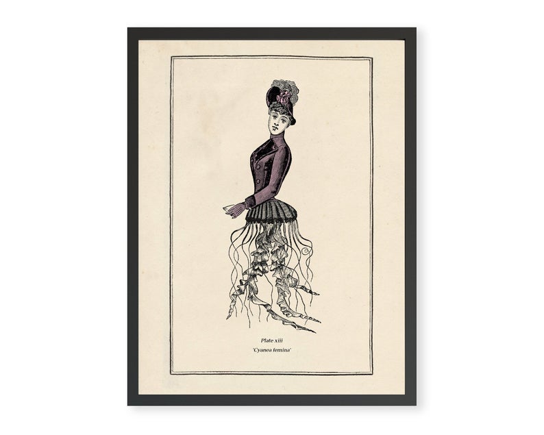 794x635 Vintage Surreal Print H P Lovecraft Art Vintage Jellyfish Etsy