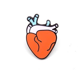 300x300 Red Anatomical Heart Enamel Lapel Pin Badgerooch Gothpunk