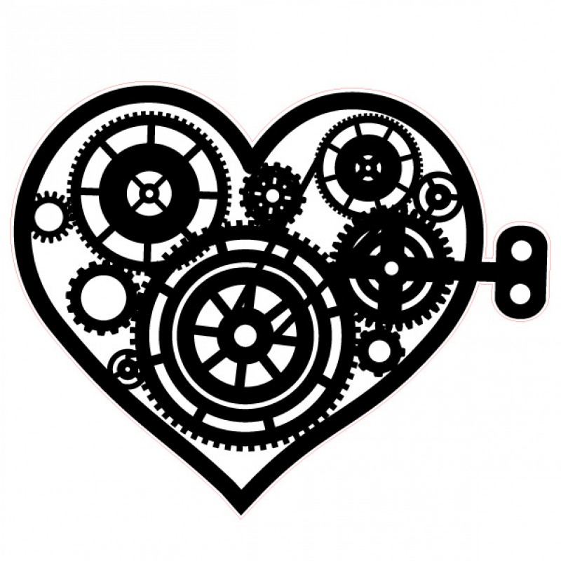 800x800 Steampunk Heart Stamp