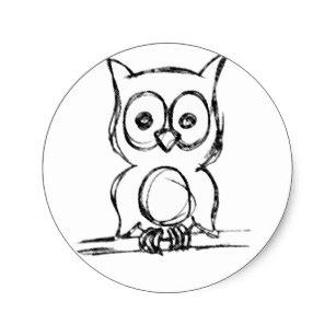 307x307 Owl Drawing Stickers Zazzle