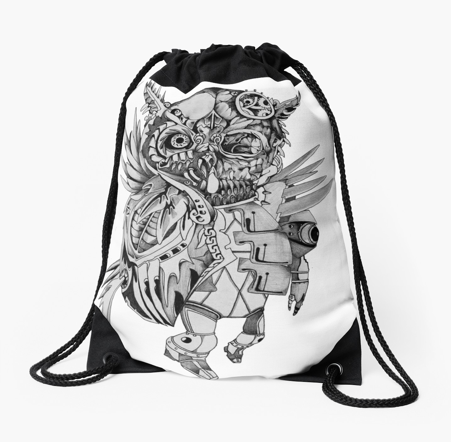 1435x1404 Steampunk Owl Drawstring Bag