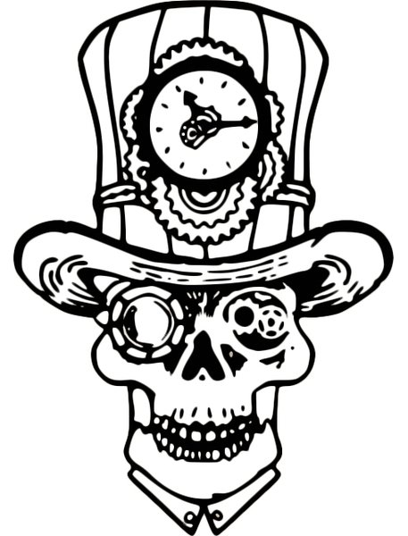 457x600 Kult Kanvas Steampunk Skull Gothic Wall Art Sticker