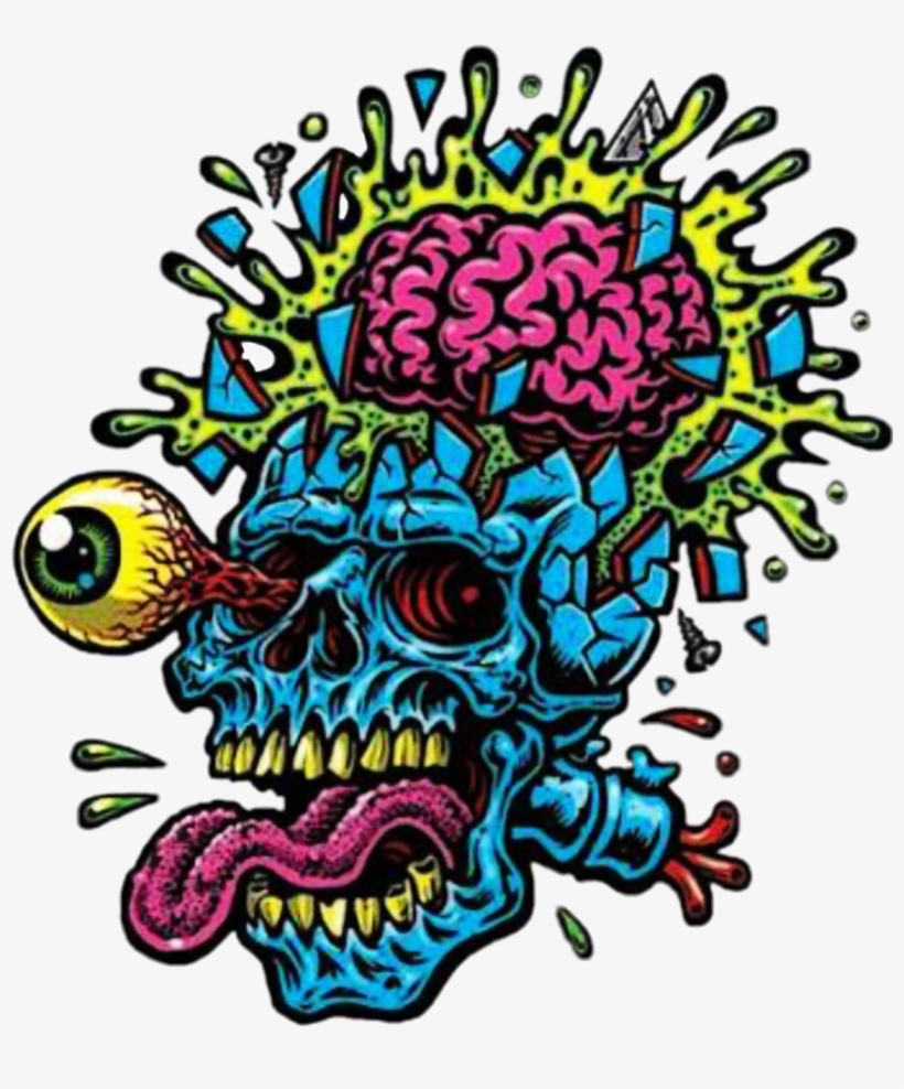 820x988 Skull Skulls Calavera Zombie Art Crazy Toxic Cool Stick