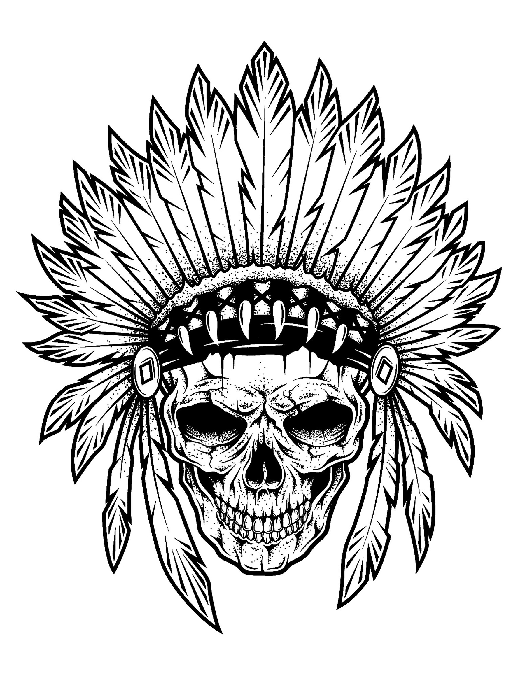 1800x2318 Indian Drawing Skull For Free Download