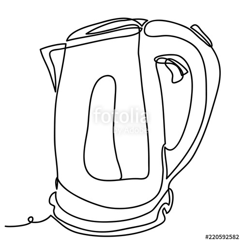 500x500 Electric Stainless Steel Kettle Vector Illustration Isolated