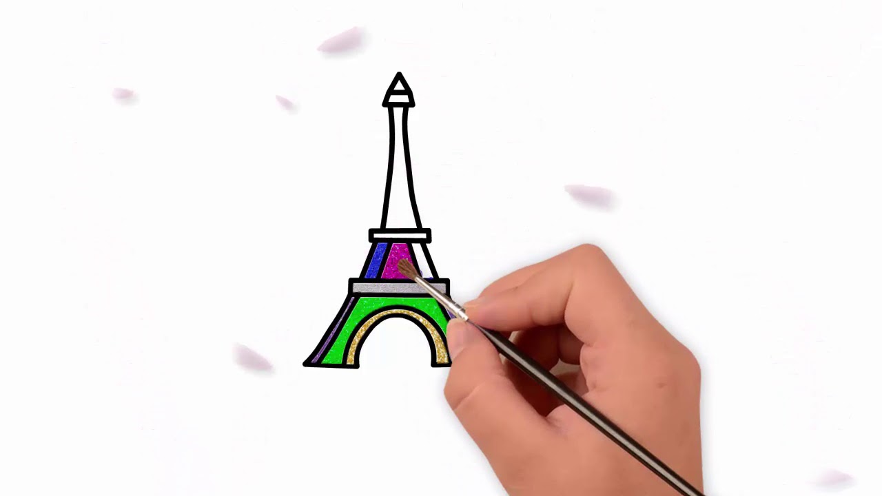 1280x720 How To Draw Eiffel Tower For Kids Education Drawing Videos