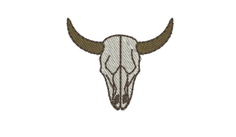 794x461 Detailed Steer Head Fill Stitch Embroidery Design Bull Skull Etsy
