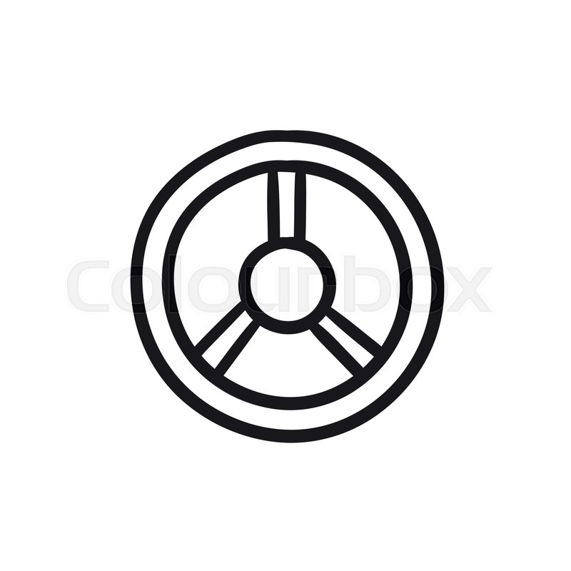 800x800 Steering Wheel Vector Sketch Icon Stock Vector Colourbox