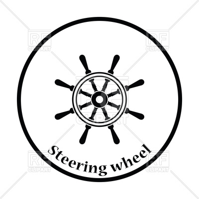 400x400 Thin Circle Design Icon Of Steering Wheel Vector Image