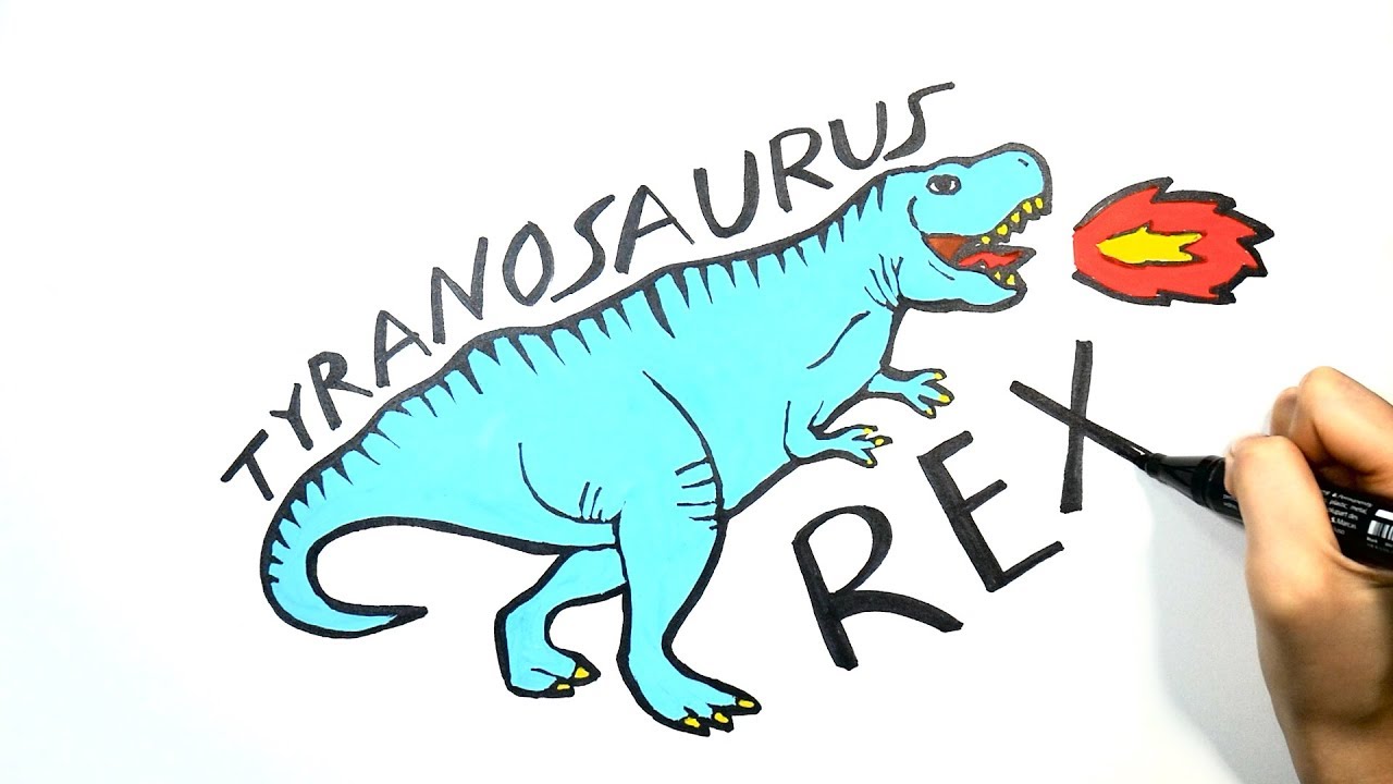 1280x720 Dinosaur, Tyrannosaurus Rex, Stegosaurus Drawing And Coloring