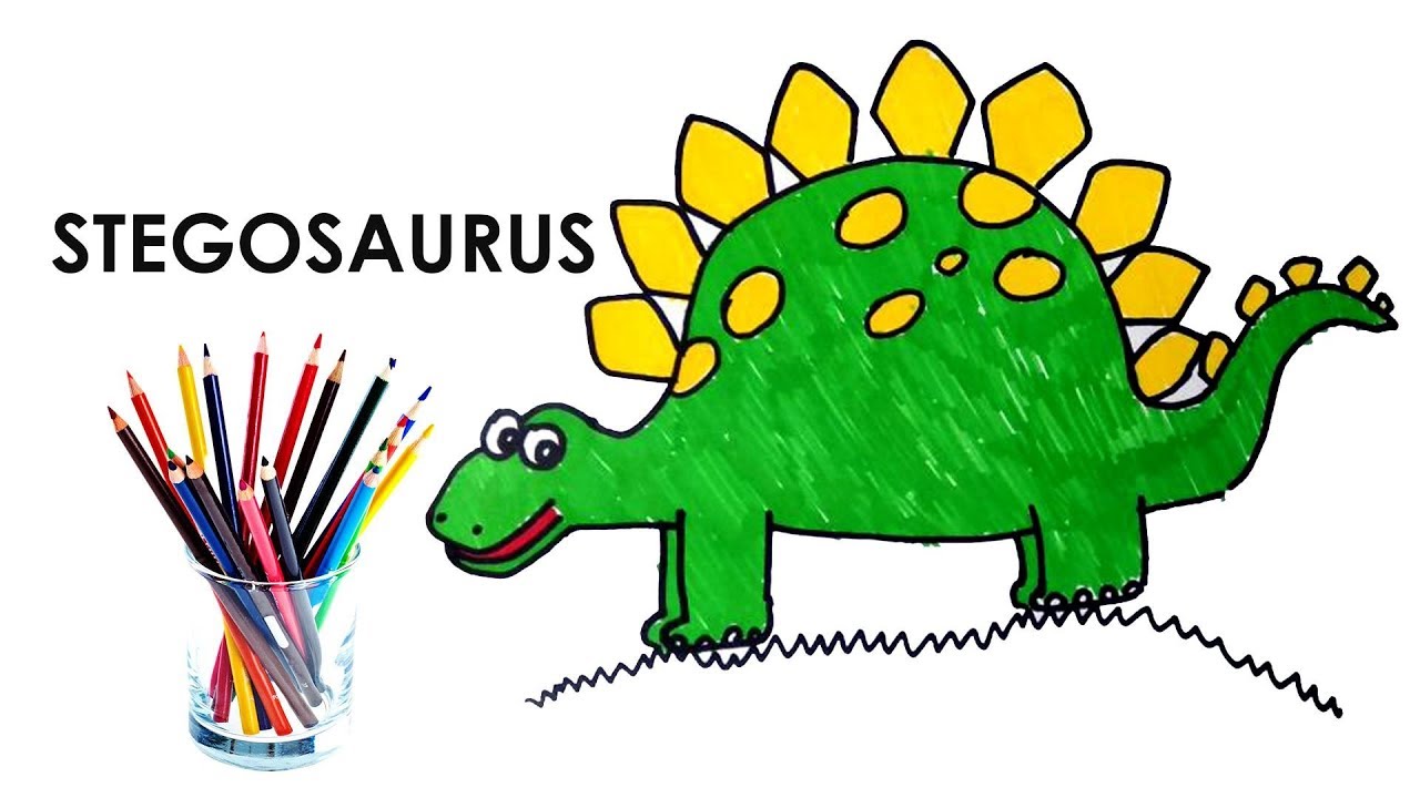 1280x720 How To Draw Stegosaurus Dinosaur Step