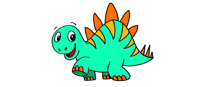 800x350 How To Draw A Cartoon Stegosaurus