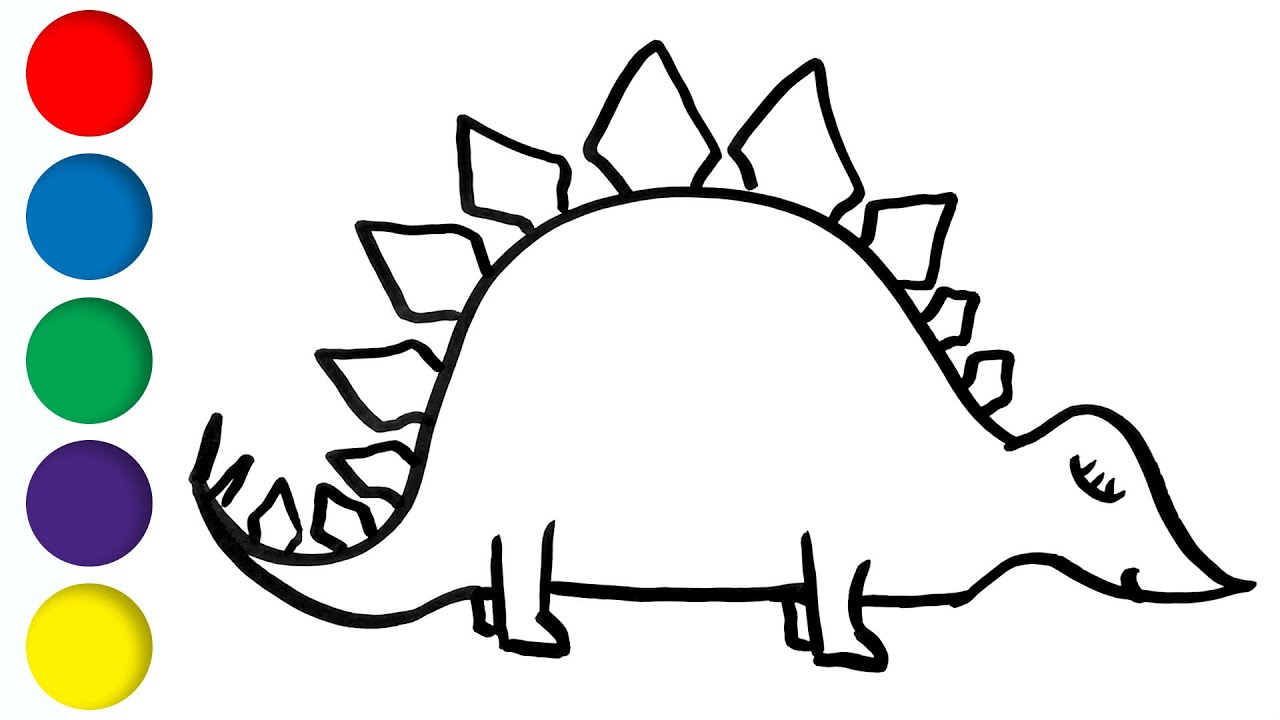 1280x720 Stegosaurus Dinosaur Coloring And Drawing For Kids And Toddlers
