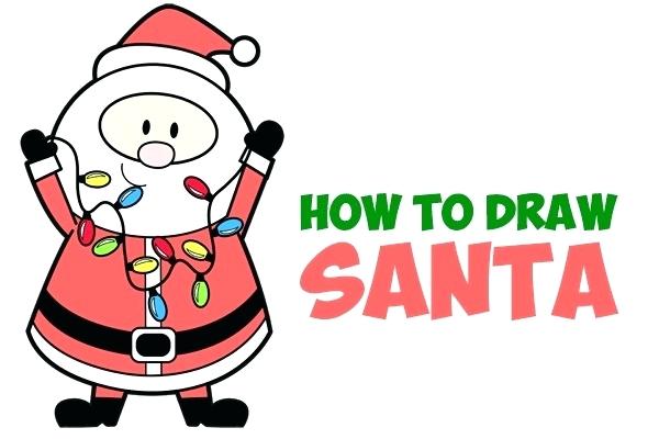 600x400 How To Draw A Cartoon Santa Claus How To Draw Cartoon And Reindeer