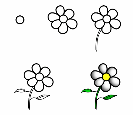 450x389 How To Draw A Flower