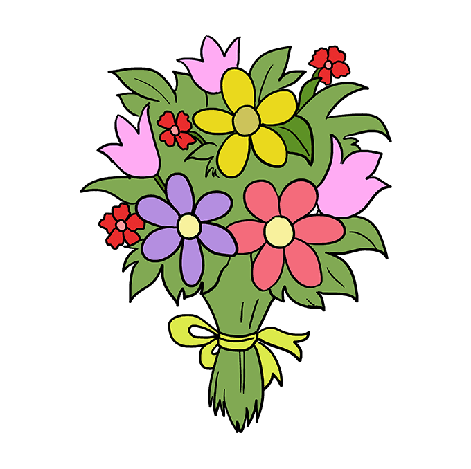 680x678 How To Draw A Flower Bouquet