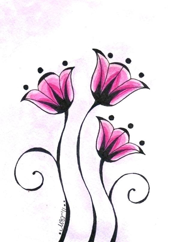 570x804 How To Draw A Cute Flower Step