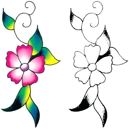 443x445 How To Draw A Cool Flower Step