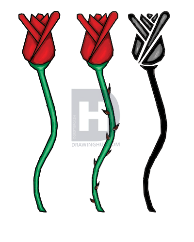 400x500 How To Draw Roses For Kids, Step
