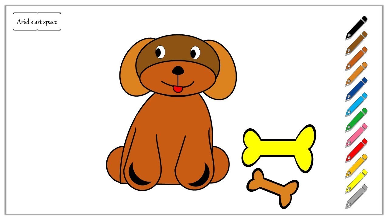1280x720 How To Draw Paint A Dog Or A Puppy Easy Drawing For Kids