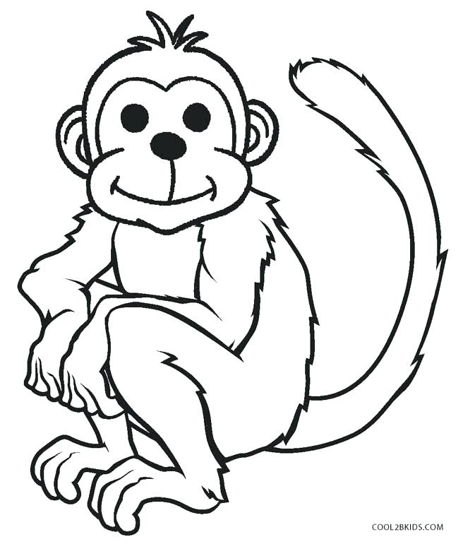 656x770 Monkey Coloring Pages Easy Monkey To Colour In Free Printable