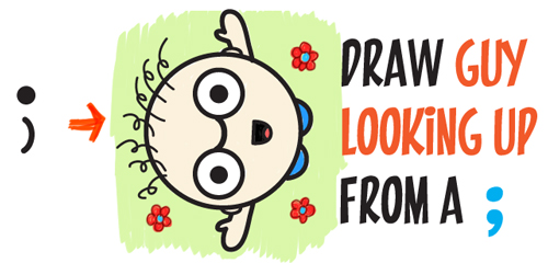 500x240 How To Draw A Cartoon Person Waving Up From Semicolon Drawing