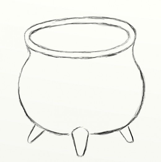 520x525 How To Draw A Cauldron Feltmagnet