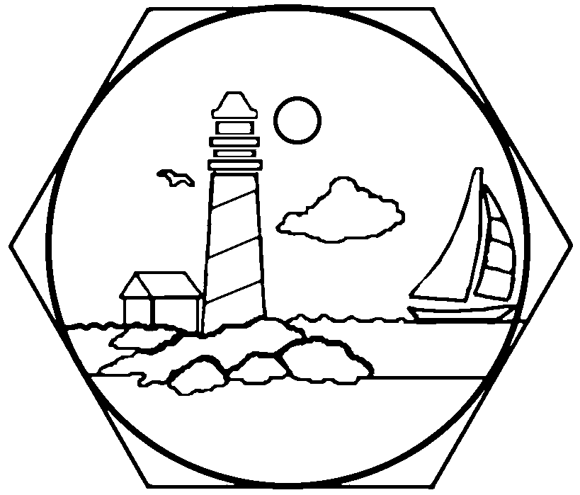 819x699 Free Lighthouse Stained Glass Stepping Stone Pattern