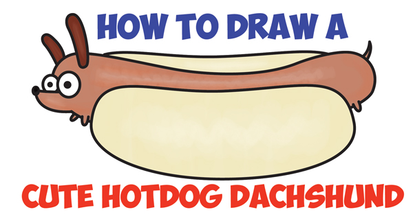 600x325 How To Draw A Cute Kawaii Cartoon Hotdog Dog