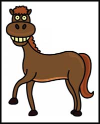 200x247 How To Draw Cartoon Horses Realistic Horses Drawing Tutorials