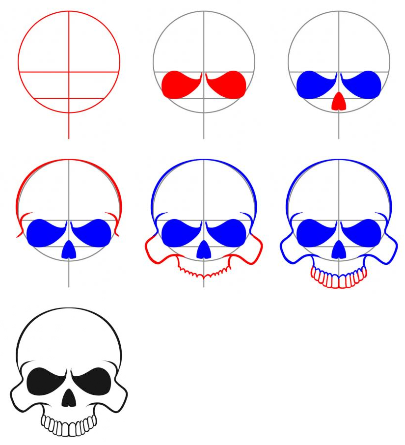825x906 How To Draw An Easy Skull How To In Drawings, Skull Art