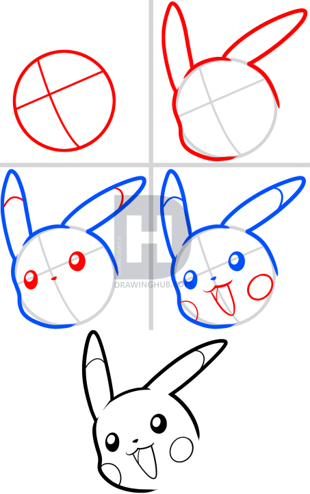 453x720 How To Draw Pikachu Easy, Step
