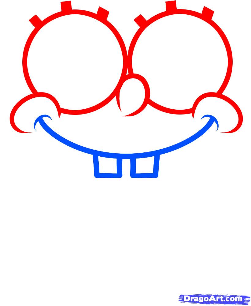 821x1002 How To Draw Spongebob Easy, Step