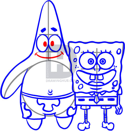 477x499 How To Draw Spongebob And Patrick, Step