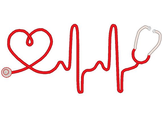 570x411 Heart Beat Stethoscope Machine Embroidery Design